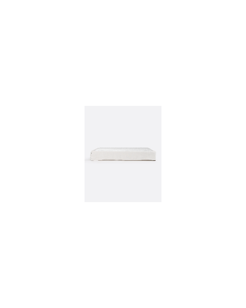 Base tapizada BEETHOVEN de lino 110 x 220 x 25 cm para colchón individual 90 x 200 cm color blanco