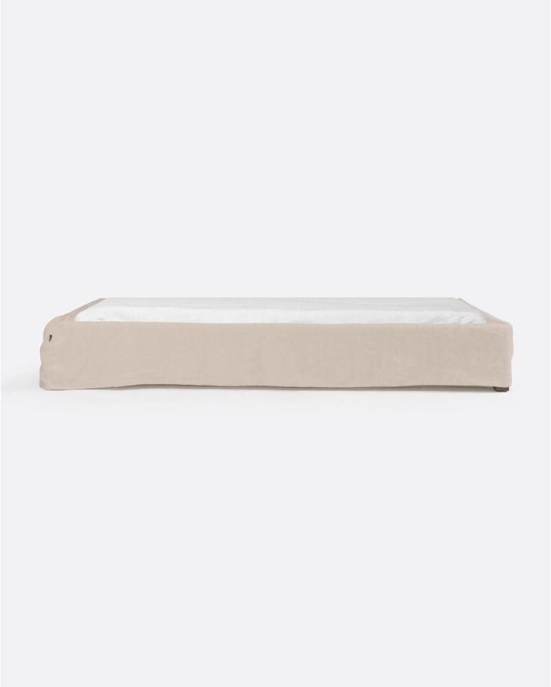 Base tapizada BEETHOVEN de lino 110 x 220 x 25 cm para colchón individual 90 x 200 cm color cross
