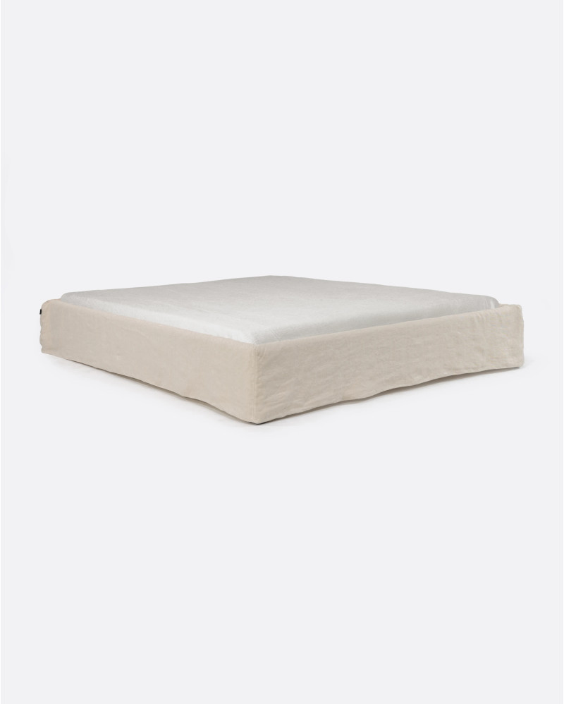 Base tapizada BEETHOVEN de lino 170 x 220 x 25 cm para colchón 160 x 200 cm color cross