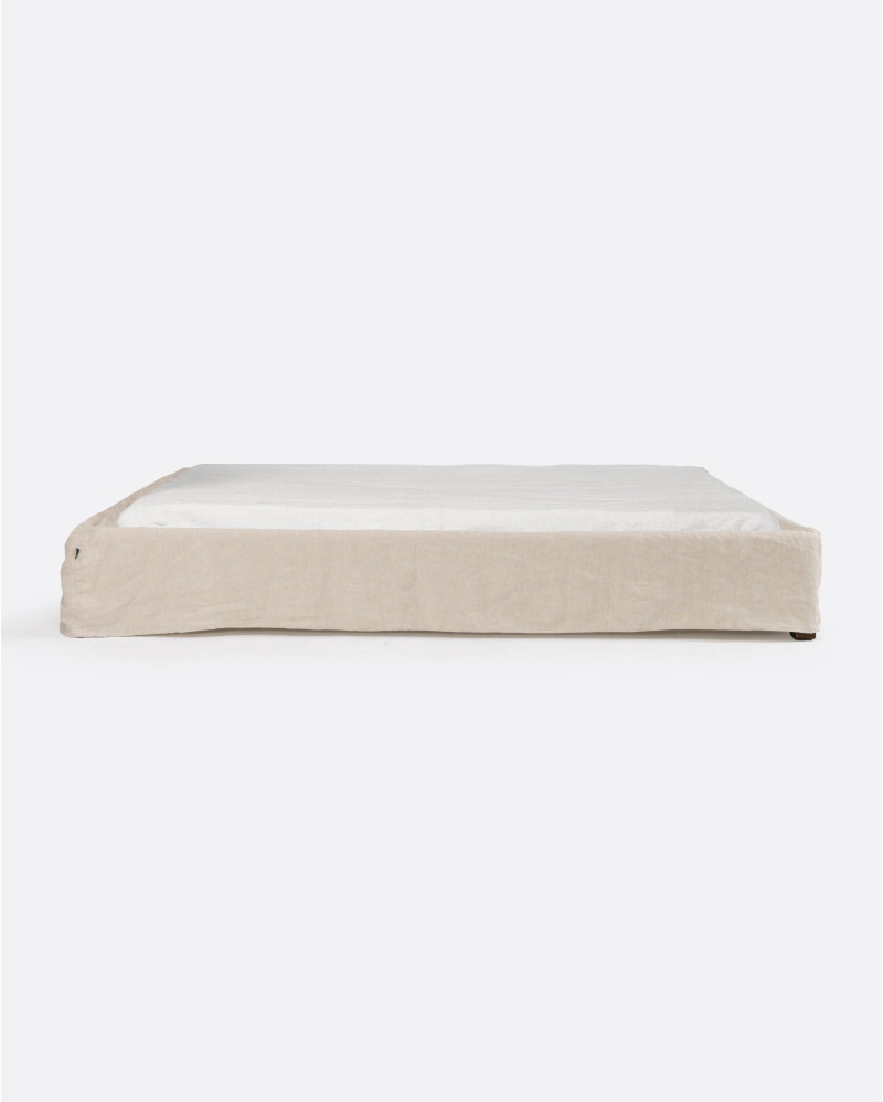 Base tapizada BEETHOVEN de lino 170 x 220 x 25 cm para colchón 160 x 200 cm color cross