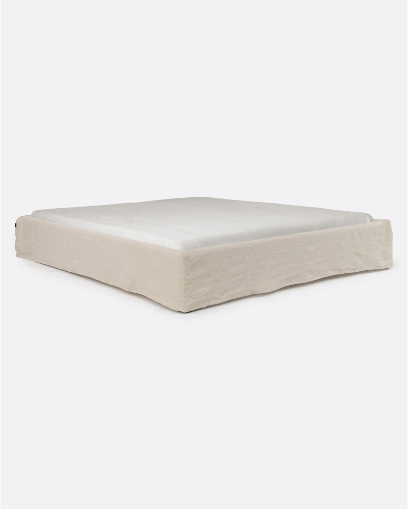 Base tapizada BEETHOVEN de lino 190 x 220 x 25 cm para colchón 180 x 200 cm color cross