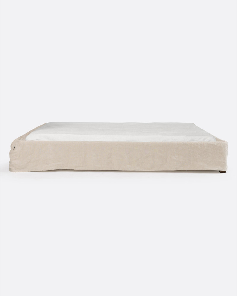 Base tapizada BEETHOVEN de lino 190 x 220 x 25 cm para colchón 180 x 200 cm color cross