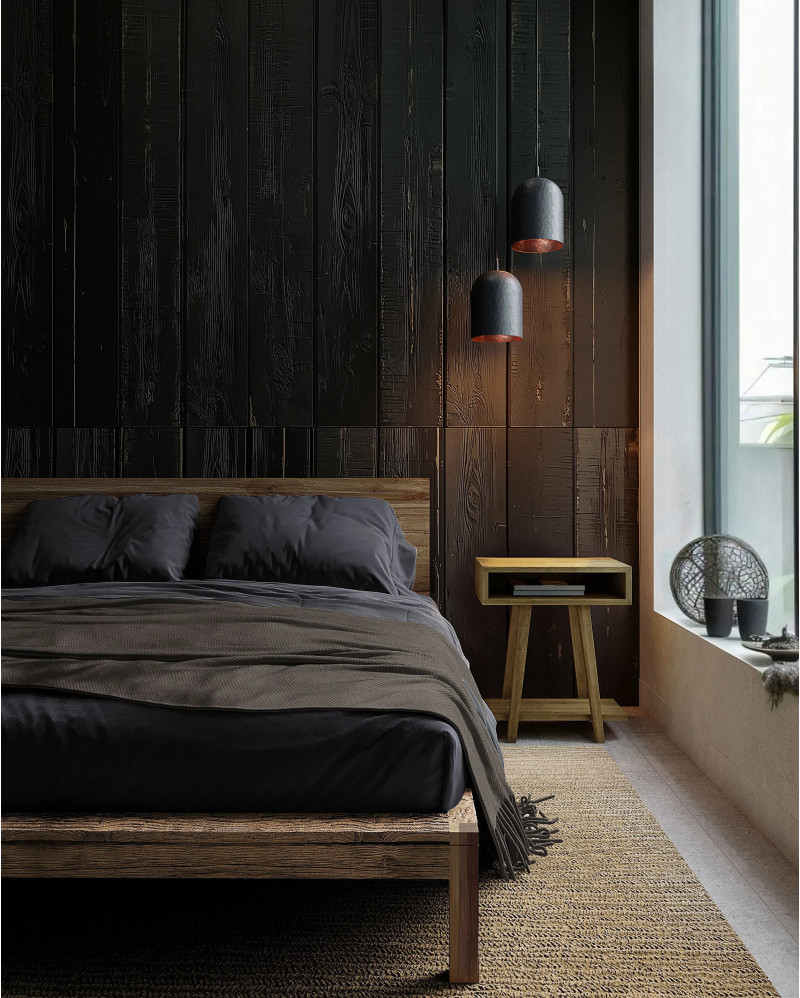 Mesita de noche LIAN de madera de teca reciclada 50 x 35 x 60 cm