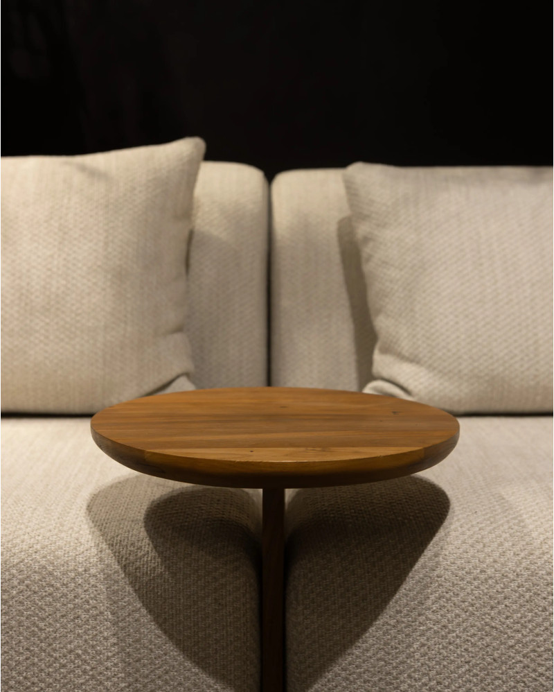 Table d’appoint NORA en bois de teck Ø 32 cm x 51 cm de hauteur