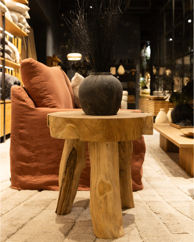 ERUPTA side table in teak root 60 x 60 x 60 cm