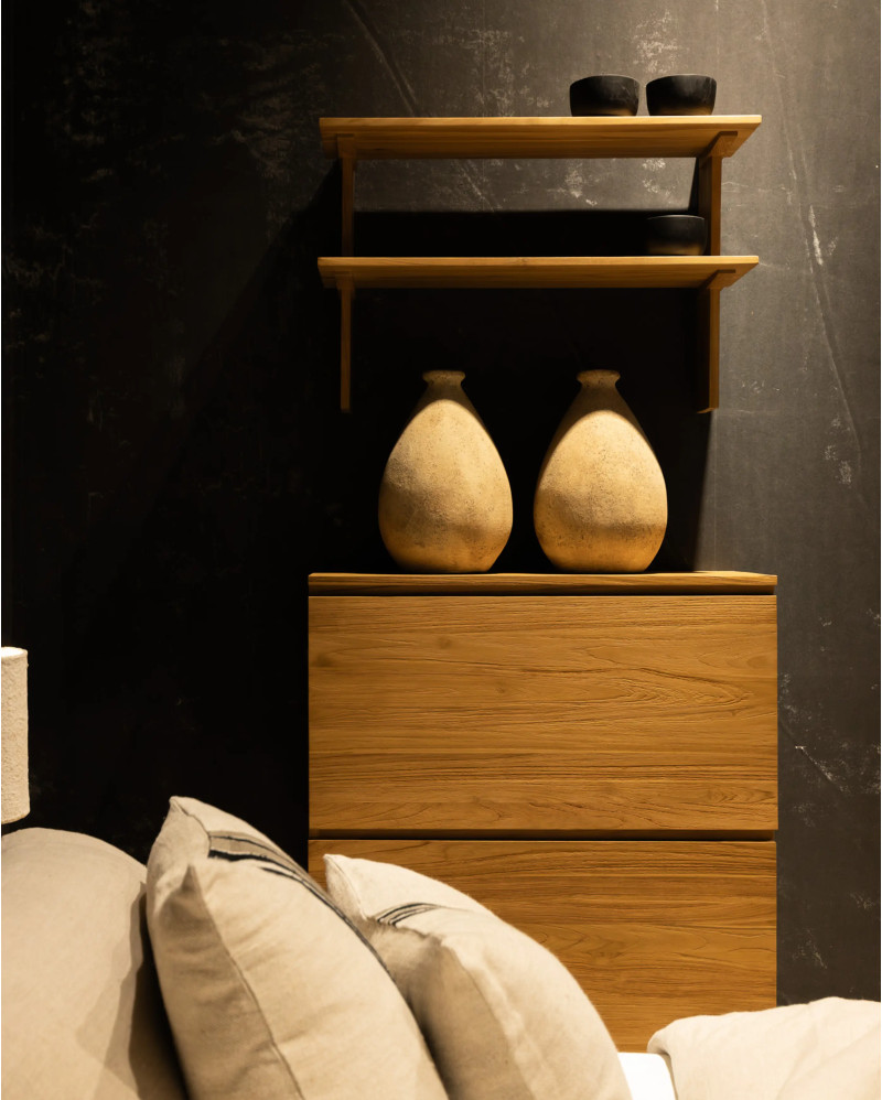 EROSI shoe cabinet in teak wood 90 x 35 x 116 cm