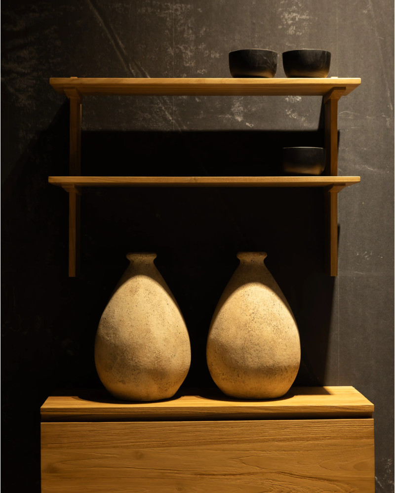 Estante de pared ELARA de madera de teca 86 x 30 x 58 cm