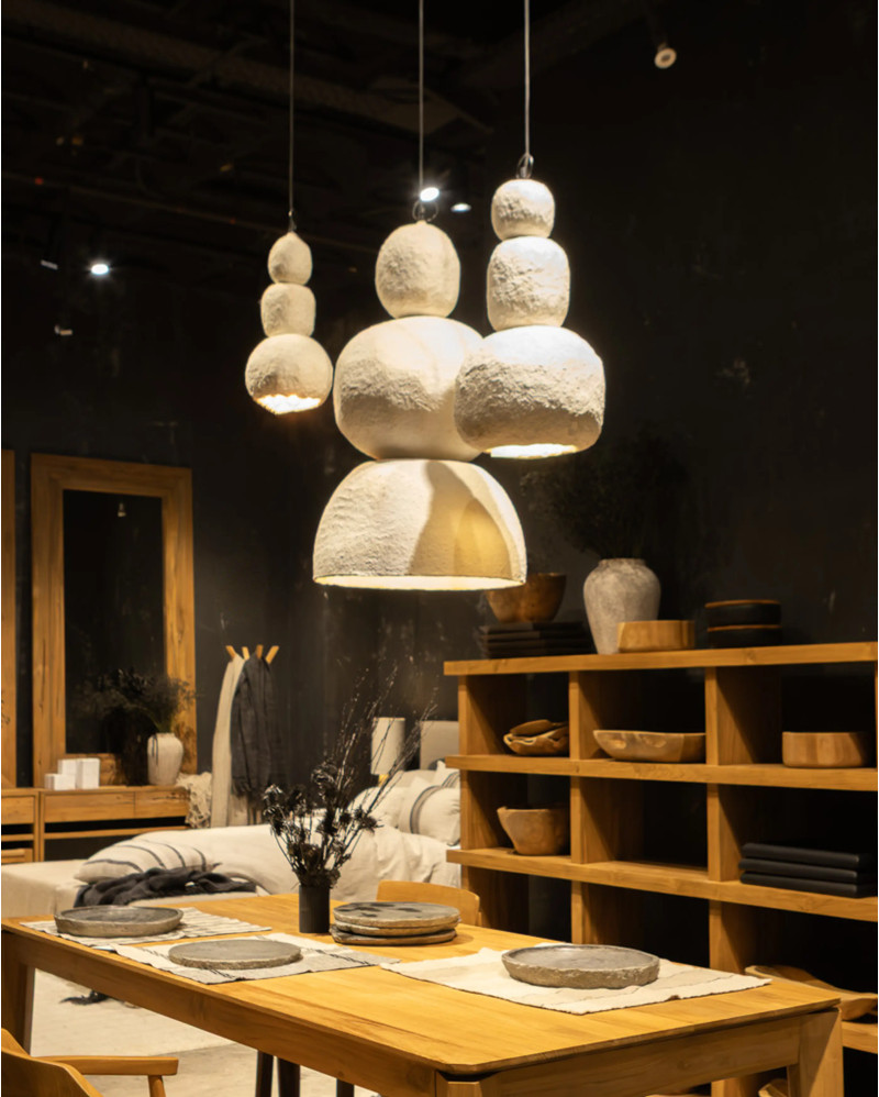 SUHAIA paper mache ceiling lamp 20 x 20 x 40 cm