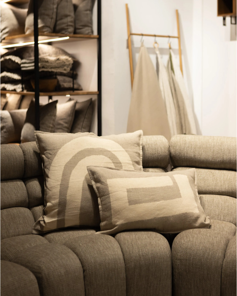 Housse de coussin SEWAN U en lin 60 x 60 cm