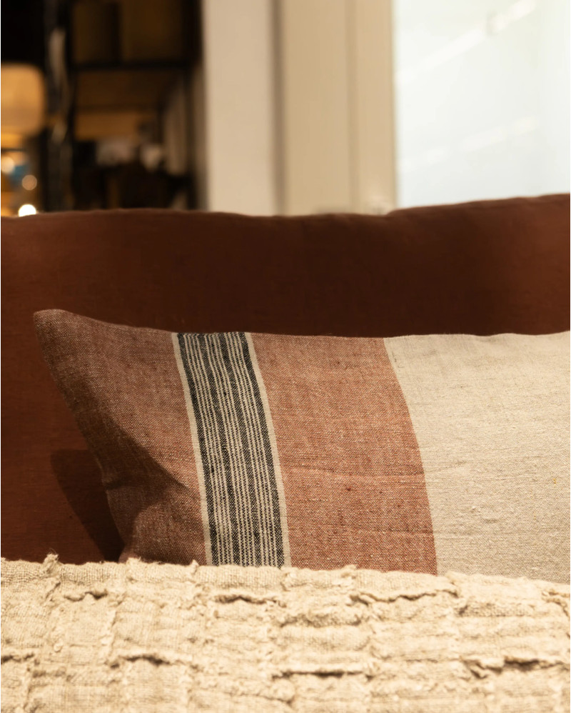 BANDA linen cushion cover 50 x 50 cm rust color