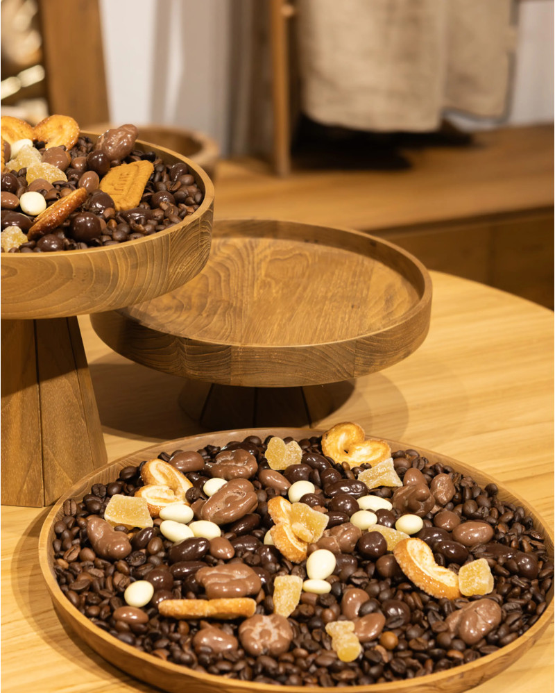 JATI tray in recycled teak wood Ø 24 cm x 10 cm high