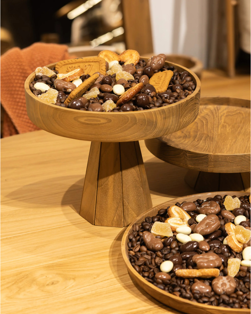 JATI tray in recycled teak wood Ø 24 cm x 20 cm high