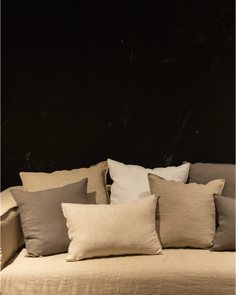 KAURA linen cushion cover 60 x 40 cm in natural