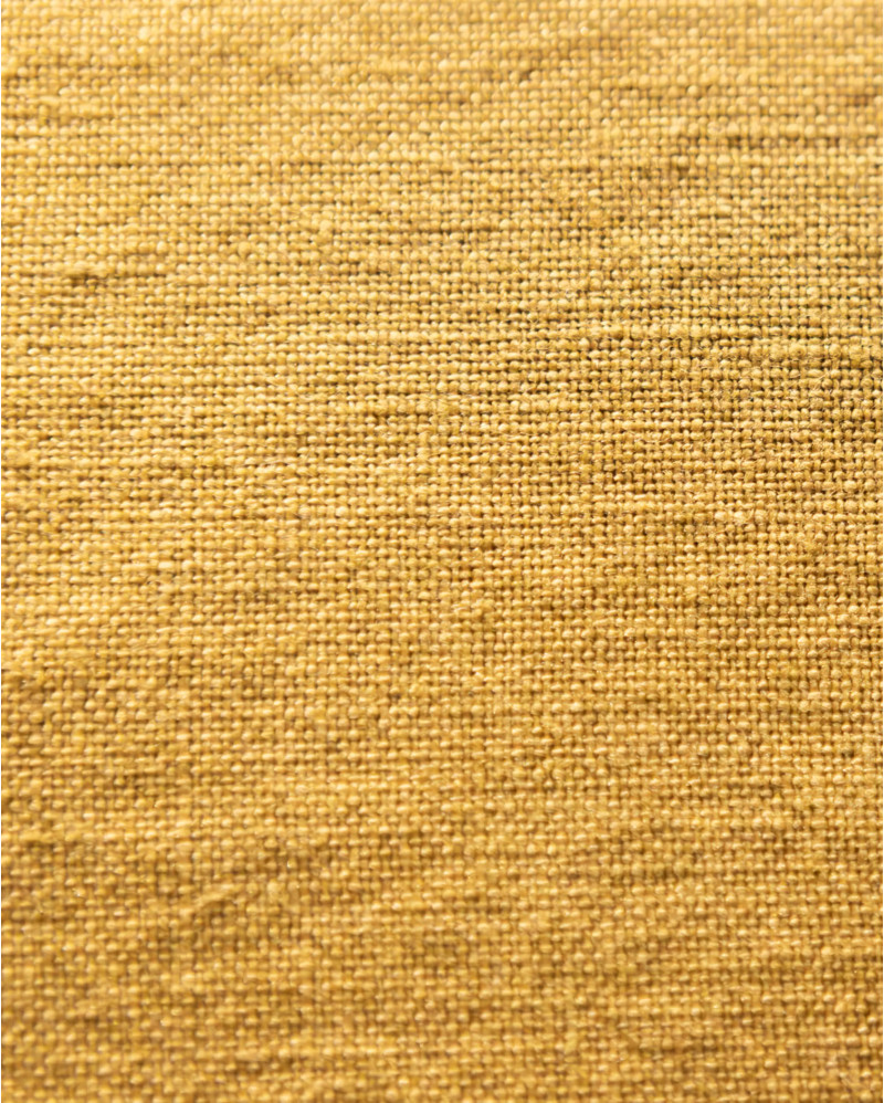 Funda de cojín KAURA de lino 60 x 40 cm en color mostaza