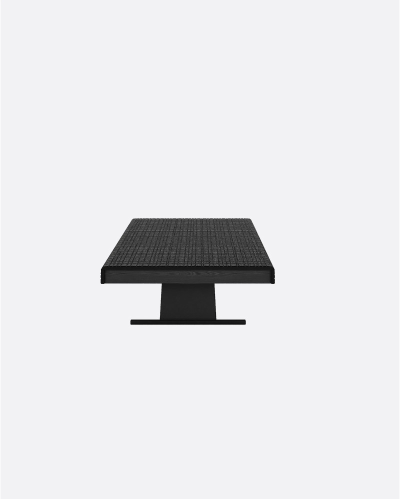 FORGE teak wood coffee table 170 x 80 x 30 cm in black color