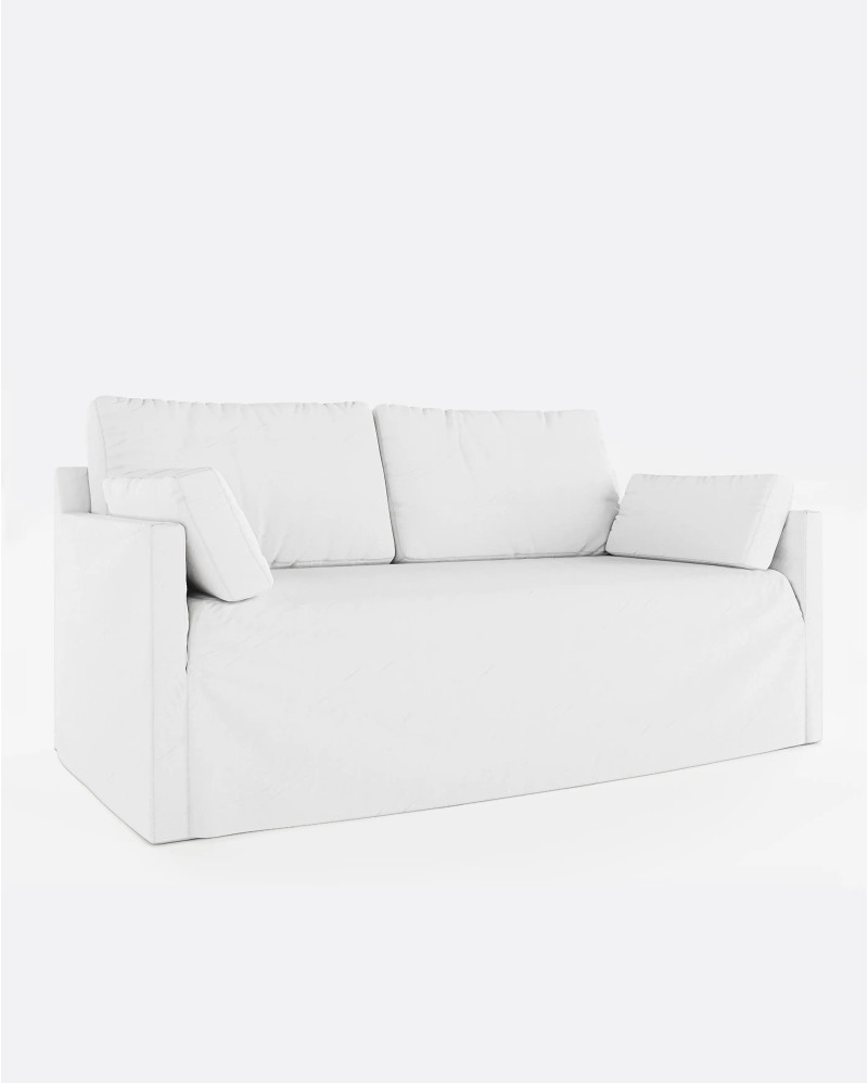 BEETHOVEN LINEAL 2-seater sofa in linen 182 x 95 x 94 cm white