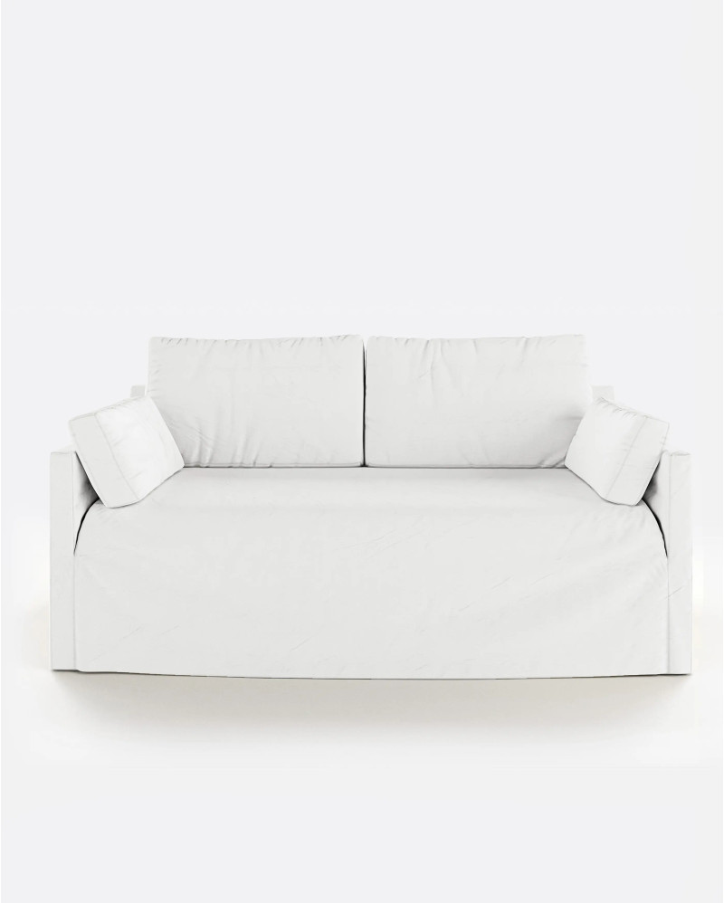 BEETHOVEN LINEAL 2-seater sofa in linen 182 x 95 x 94 cm white