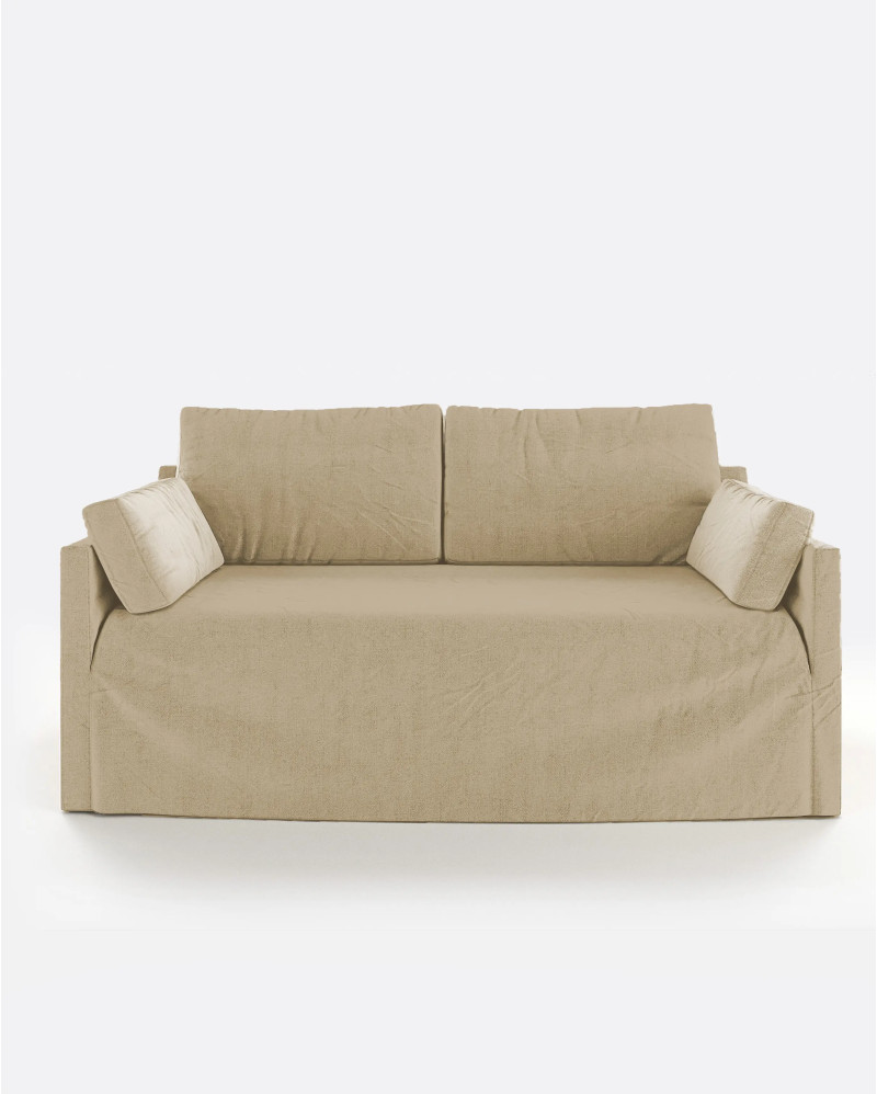BEETHOVEN LINEAL 2-seater sofa in linen 182 x 95 x 94 cm natural