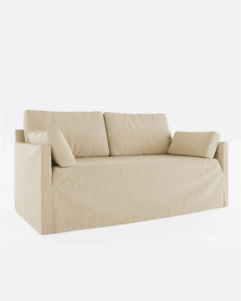 BEETHOVEN LINEAL 2-seater sofa in linen 182 x 100 x 94 cm cross