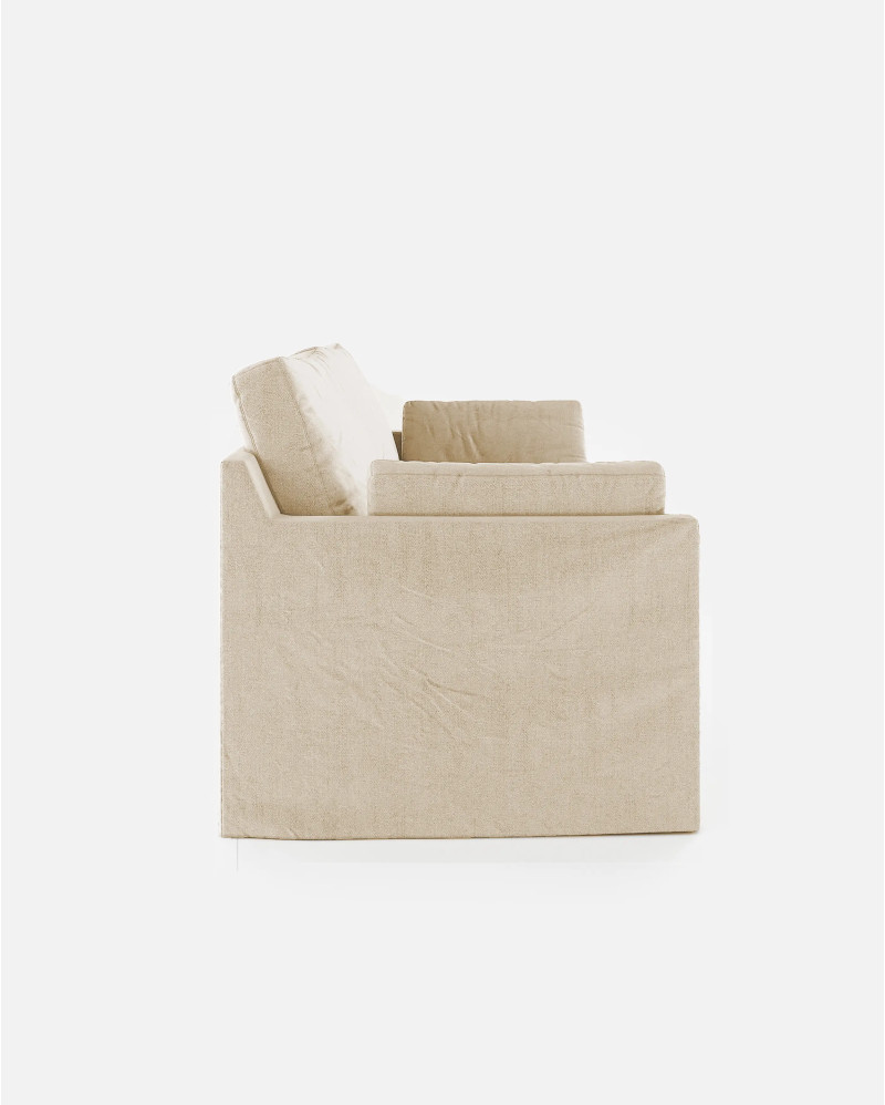 BEETHOVEN LINEAL 2-seater sofa in linen 182 x 100 x 94 cm cross