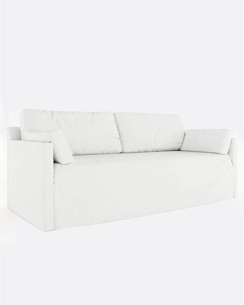 BEETHOVEN LINEAL 3-seater sofa in linen 212 x 95 x 94 cm white