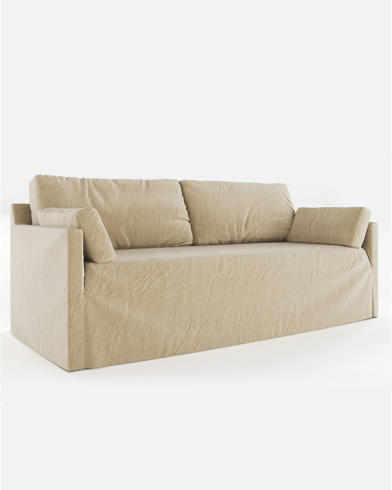 BEETHOVEN LINEAL 3-seater sofa in linen 212 x 95 x 94 cm natural