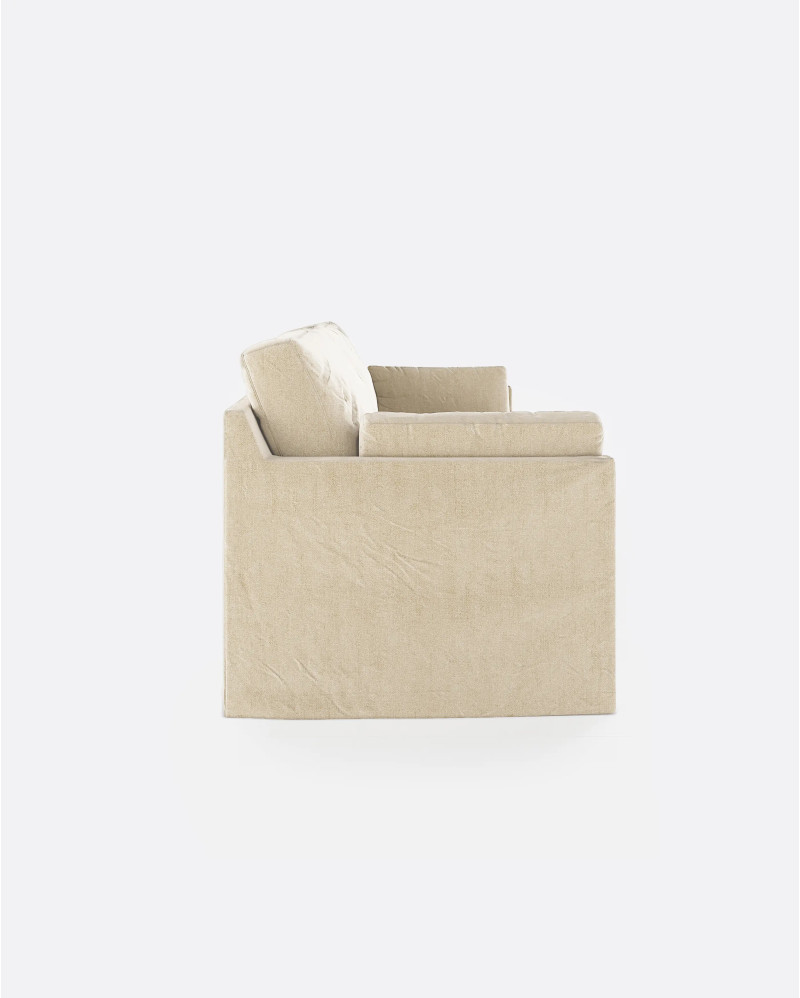 BEETHOVEN LINEAL 3-seater sofa in linen 212 x 95 x 94 cm cross