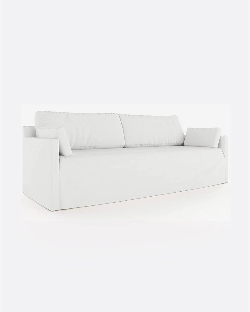 BEETHOVEN LINEAL 4-seater sofa in linen 242 x 95 x 94 cm white