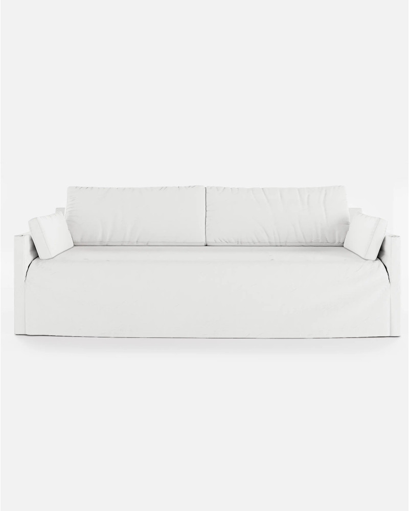 BEETHOVEN LINEAL 4-seater sofa in linen 242 x 95 x 94 cm white