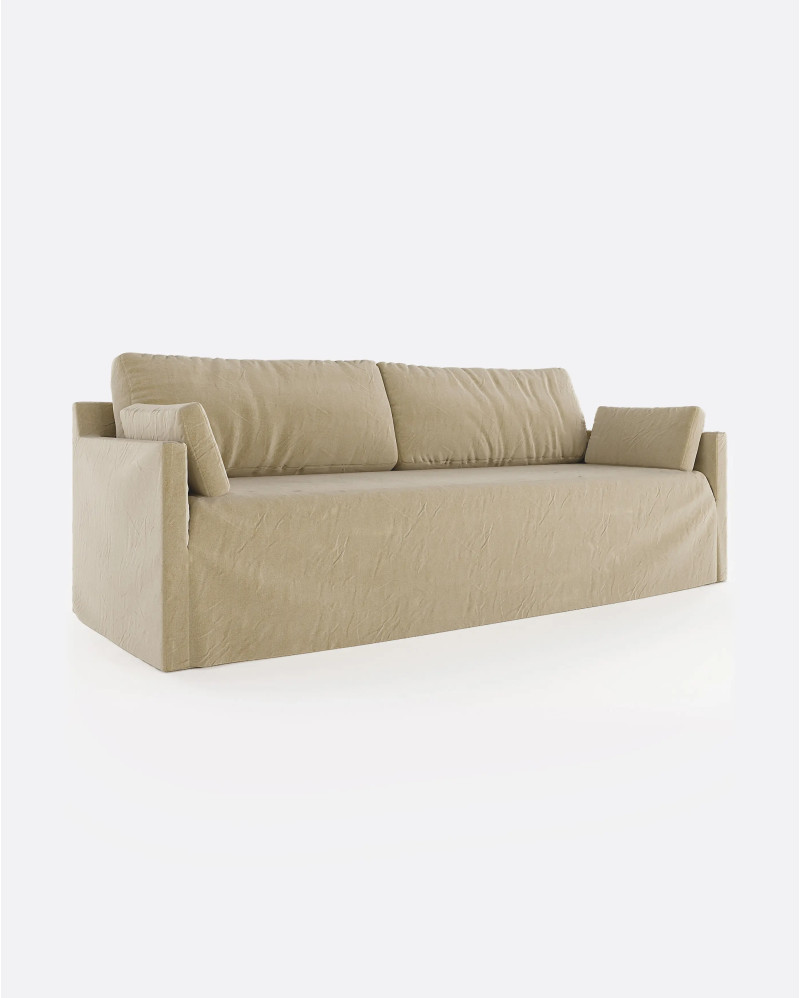 BEETHOVEN LINEAL 4-seater sofa in linen 242 x 95 x 94 cm natural