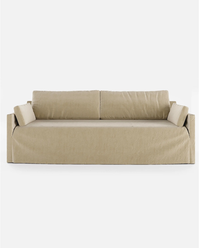 BEETHOVEN LINEAL canapé 4 places en lin 242 x 95 x 94 cm naturel