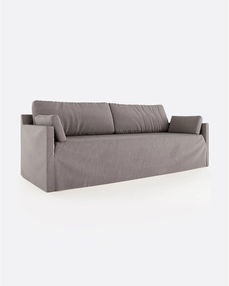 BEETHOVEN LINEAL canapé 4 places en lin 242 x 95 x 94 cm taupe