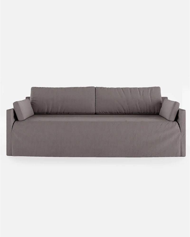 BEETHOVEN LINEAL canapé 4 places en lin 242 x 95 x 94 cm taupe