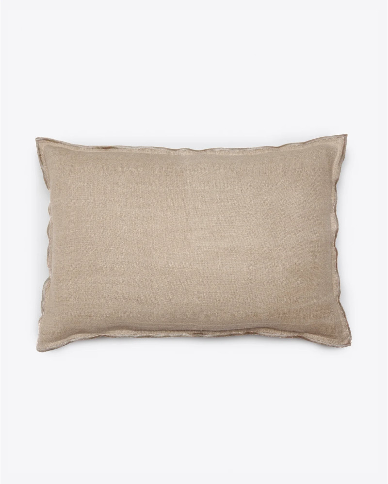 Housse de coussin KAURA en lin 60 x 40 cm en naturel