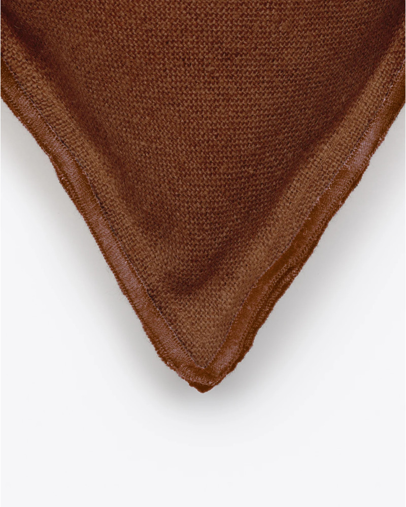 KAURA linen cushion cover 60 x 40 cm in terracotta