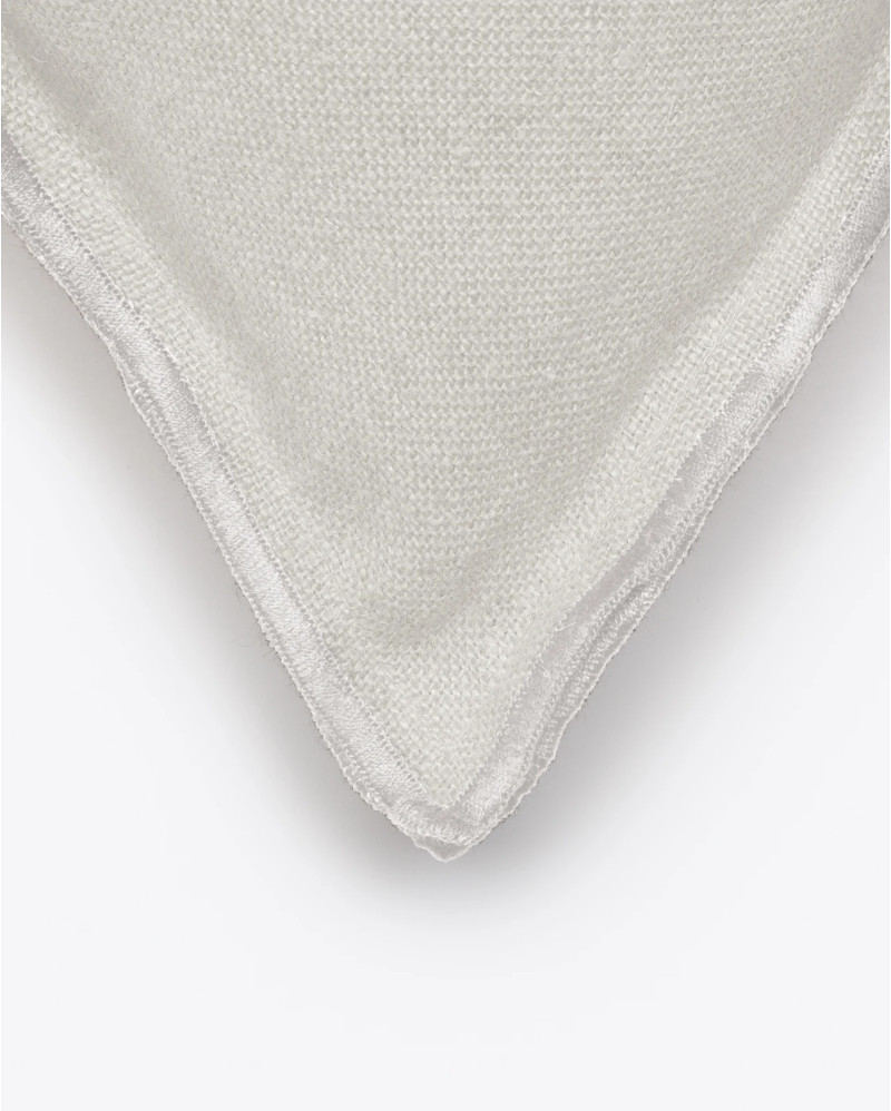 Funda de cojín KAURA de lino 50 x 50 cm en color blanco