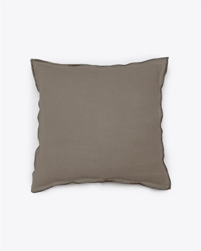 KAURA linen cushion cover 50 x 50 cm in taupe