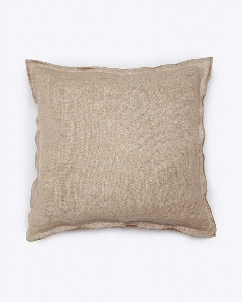 Housse de coussin KAURA en lin 60 x 60 cm en naturel
