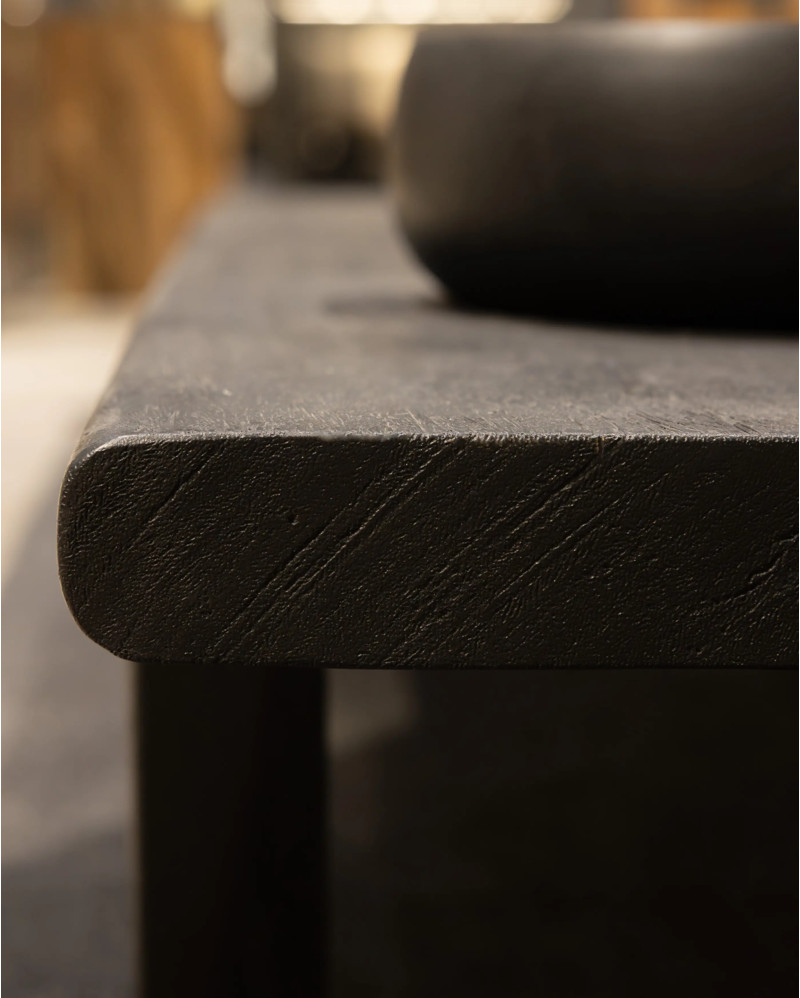 Table basse RIVIA en bois de suar 170 x 55 x 33 cm de hauteur en noir