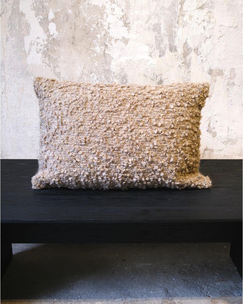 Housse de coussin DHANA 60 x 40 cm couleur taupe