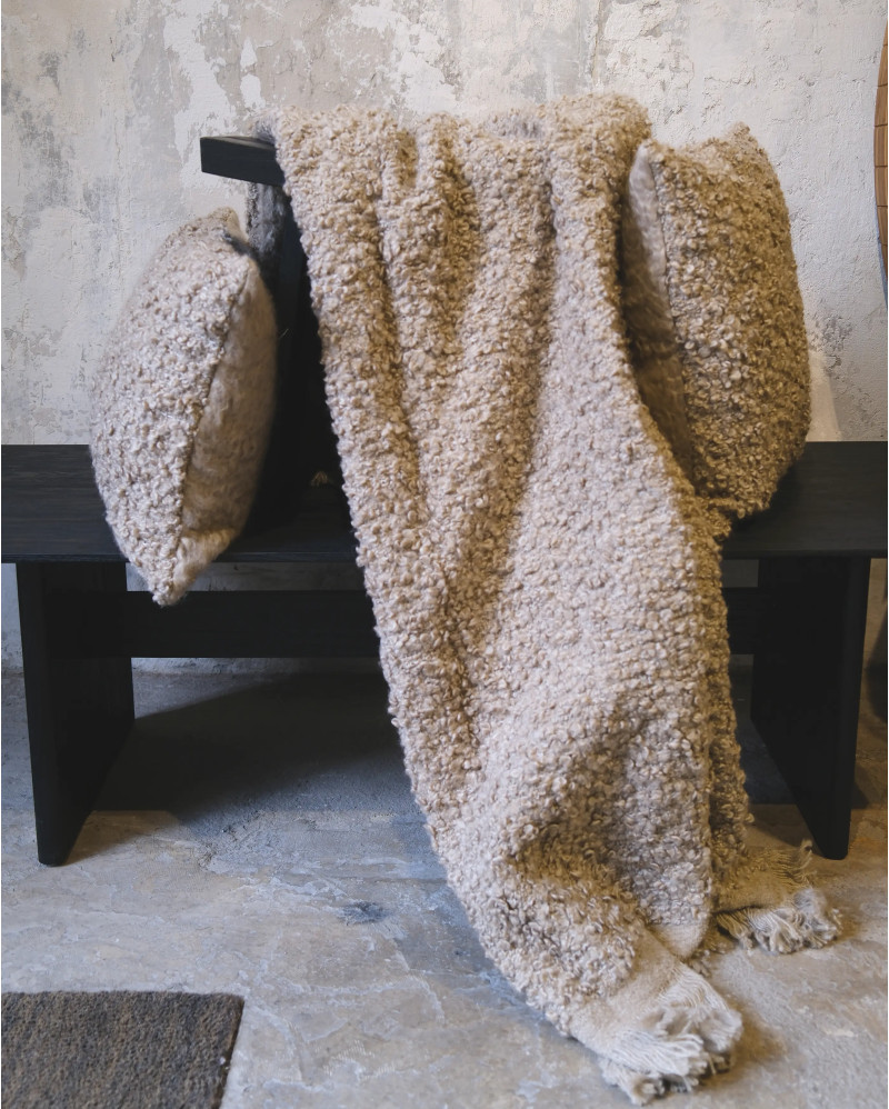 Housse de coussin DHANA 60 x 40 cm couleur taupe