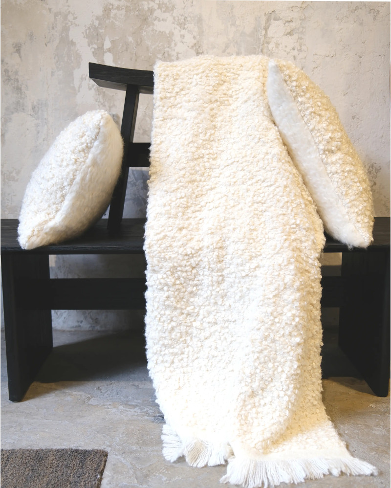 Plaid DHANA 170 x 130 cm color blanco