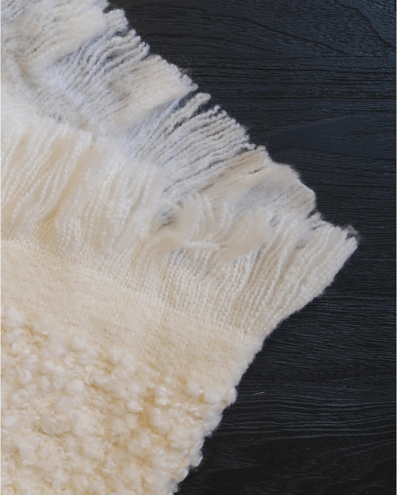 Plaid DHANA 170 x 130 cm couleur blanche