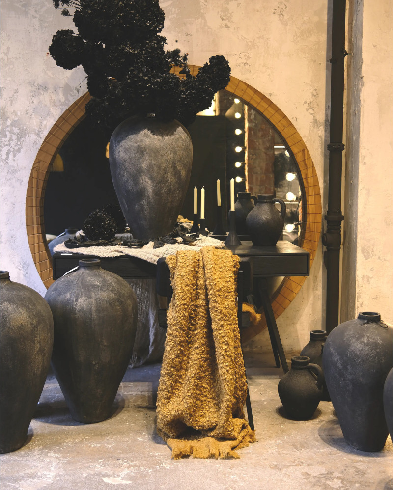 DHANA throw 170 x 130 cm mustard color
