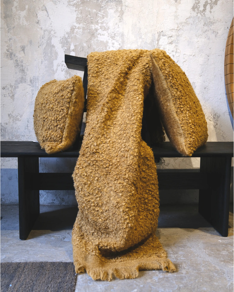 DHANA throw 170 x 130 cm mustard color