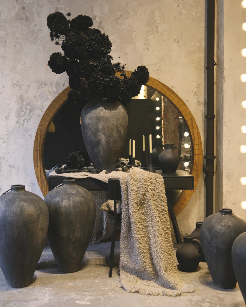 DHANA throw 170 x 130 cm taupe color