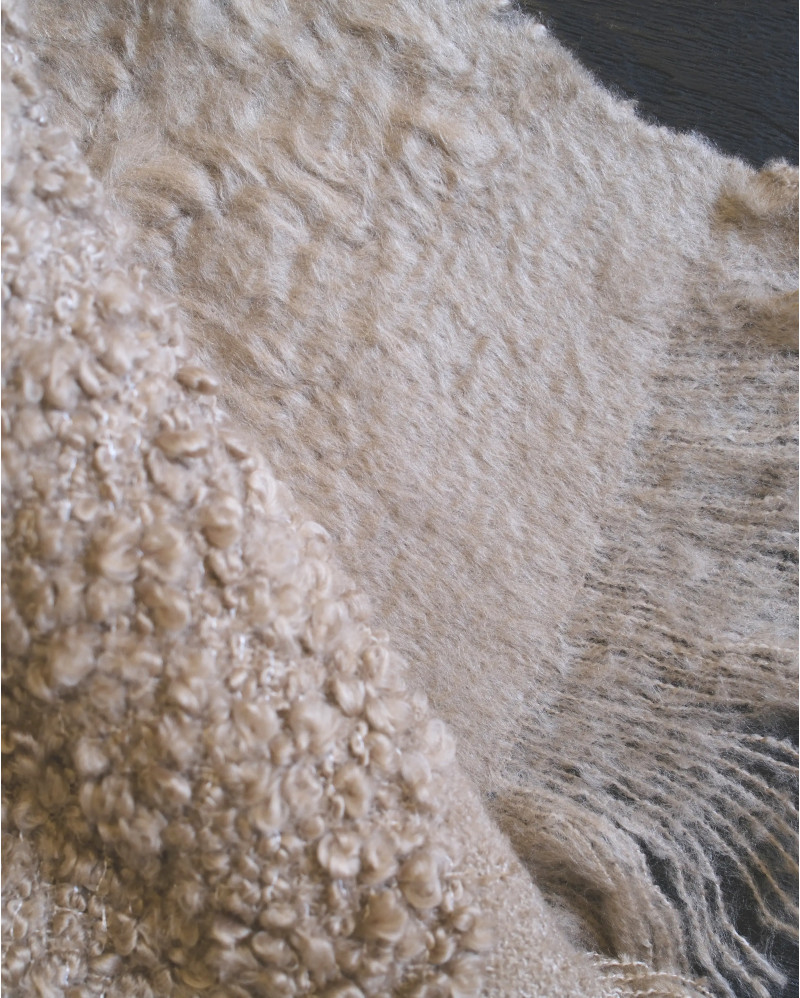 DHANA throw 170 x 130 cm taupe color