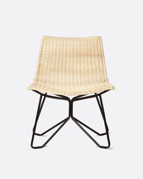 Chaise en rotin et fer