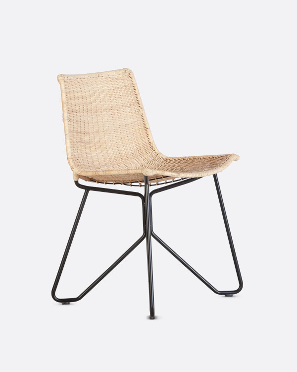 Silla en ratán y hierro