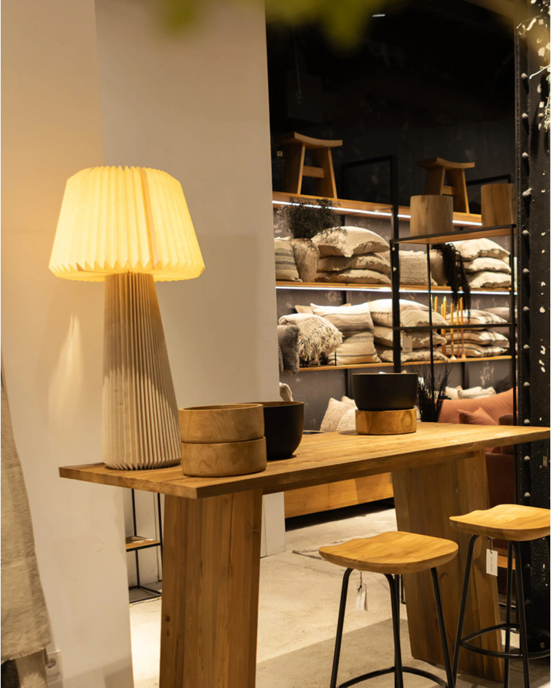 Lampe de table BAREDI en tissu 47 x 47 x 95 cm couleur naturelle